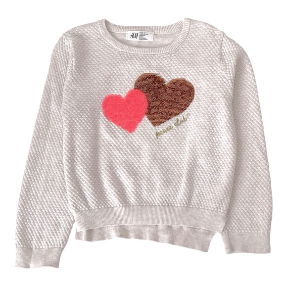 088 H&M Double Heart Sequence Sweater - Picture 2 of 5